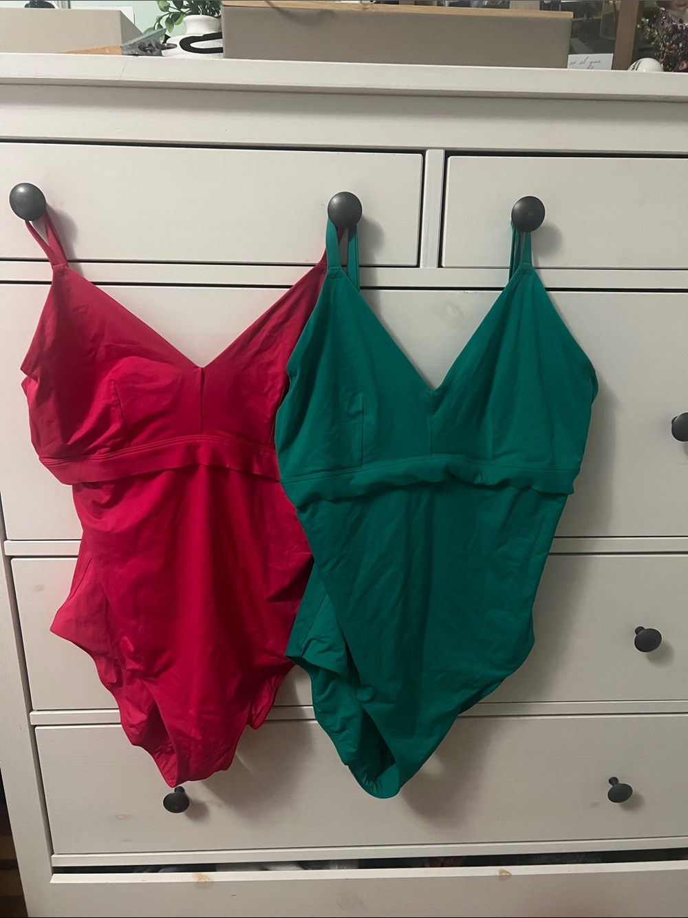 SPANX One-Piece Swimsuit - Emerald Green/ and Red